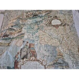 Discontinued Pottery Barn World Map Shower Curtain